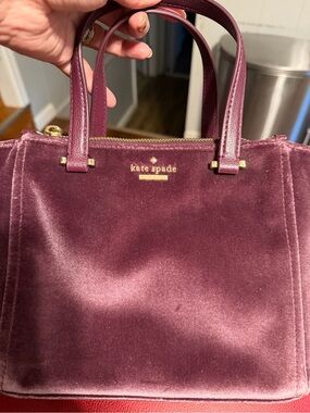NWOT Kate Spade plum velvet  tote crossbody